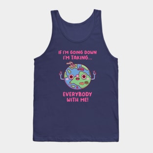 Cute Planet Earth's Message Tank Top